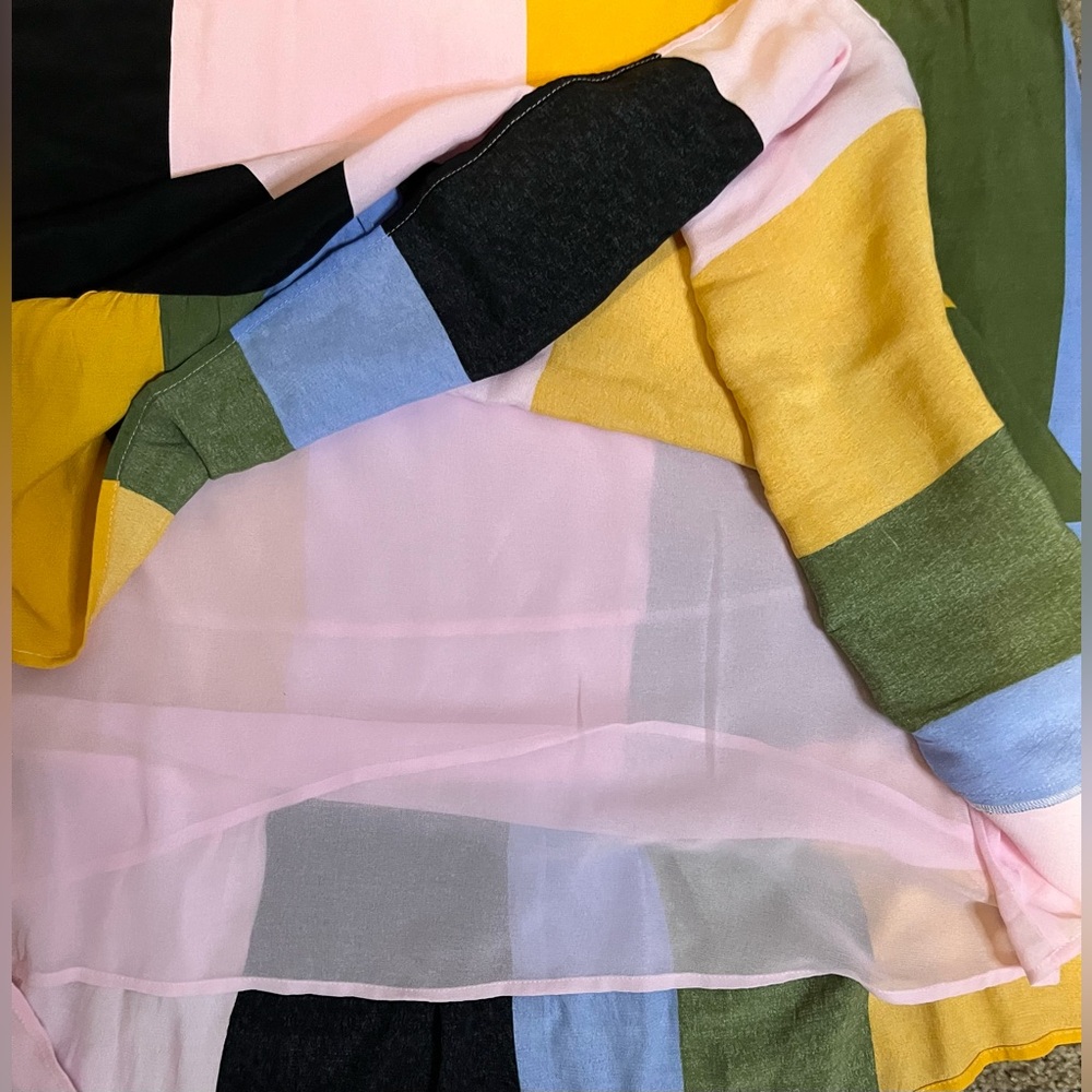 DOLAN Anthropologie Left Coast Audra Drop Waist Colorblock Dress size L - Picture 16 of 16